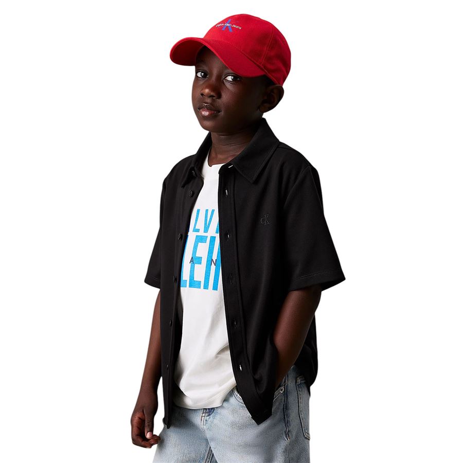 Camicia a maniche corte Punto Milano da bambino Calvin Klein | CKIB0IB02495BEH